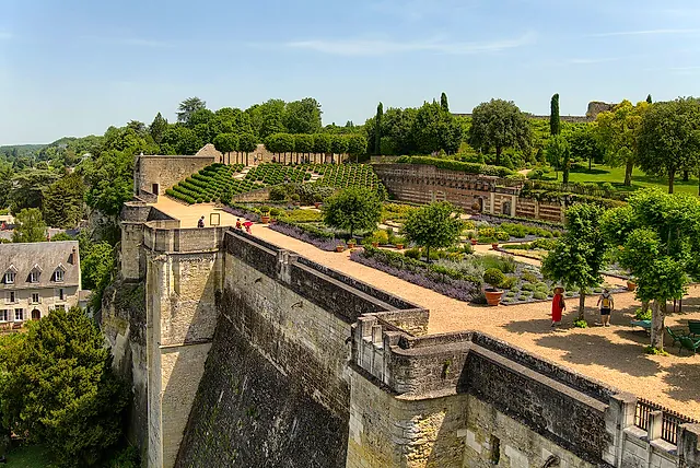 The ramparts and hanging gardens of the Royal Château of Amboise above the Loire